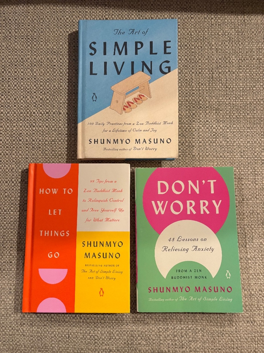 Set of 3 Books By Shunmyo Masuno Simple Living Don’t Worry Let Things Go